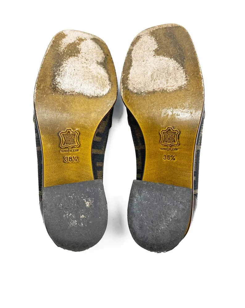 Fendi Zucca Logo Print Loafers