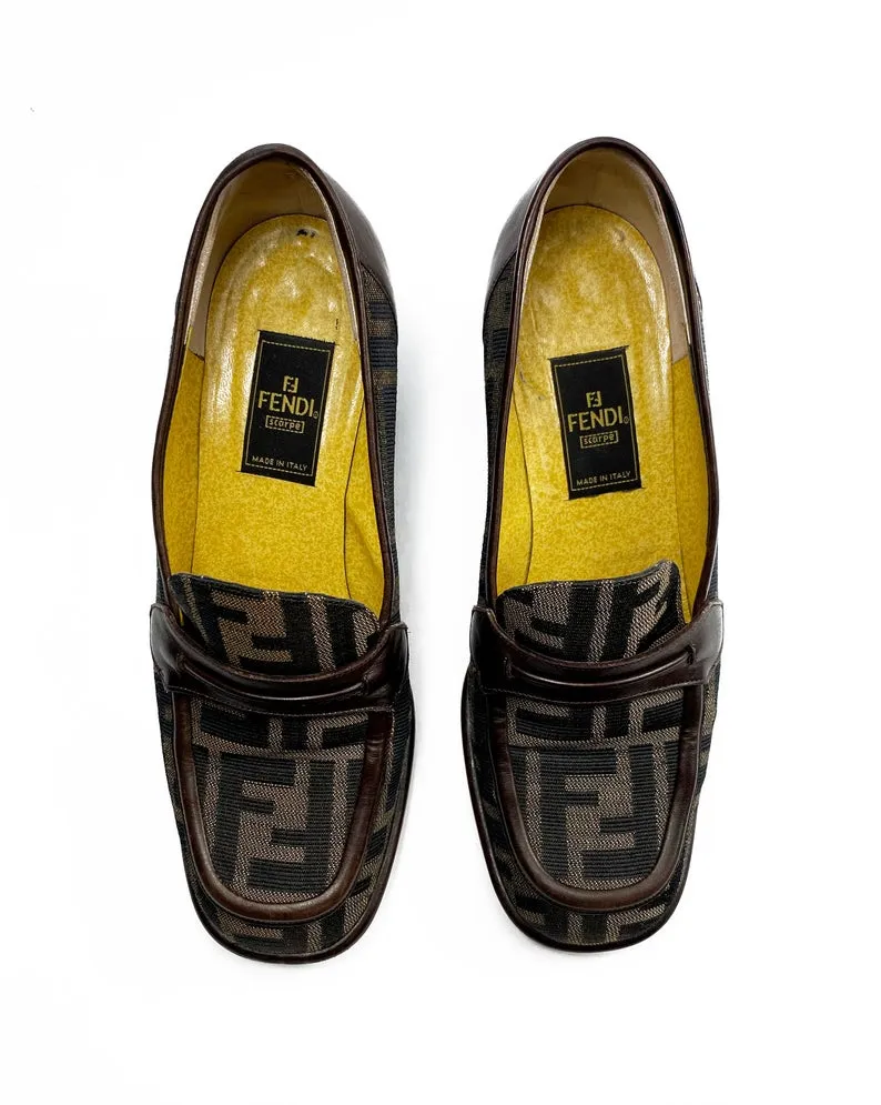Fendi Zucca Logo Print Loafers
