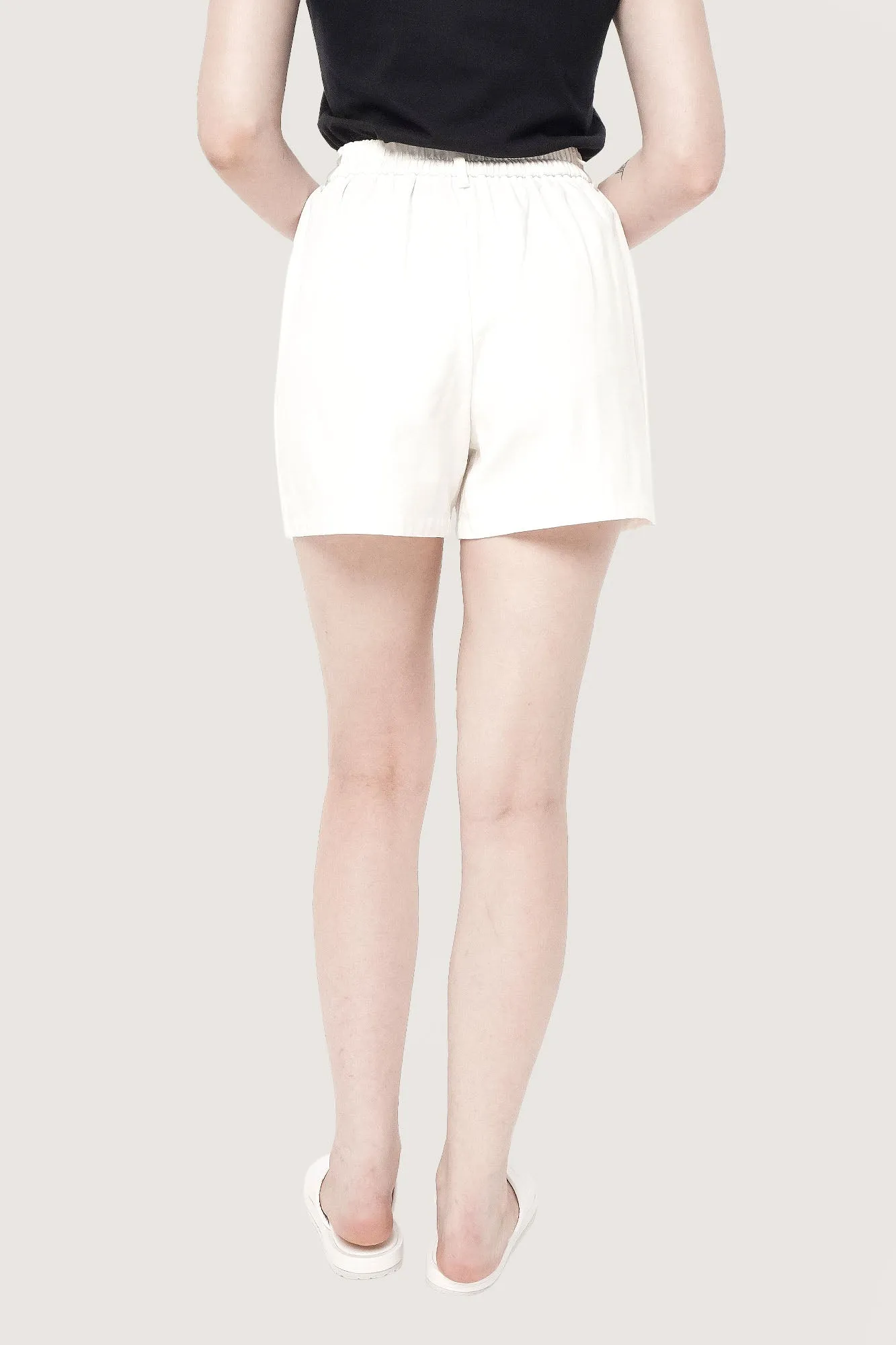 Fine Line Pintuck Pull Up Shorts