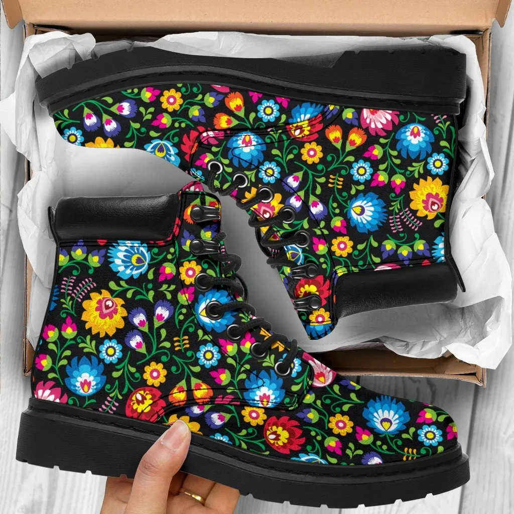 Floral all weather boots