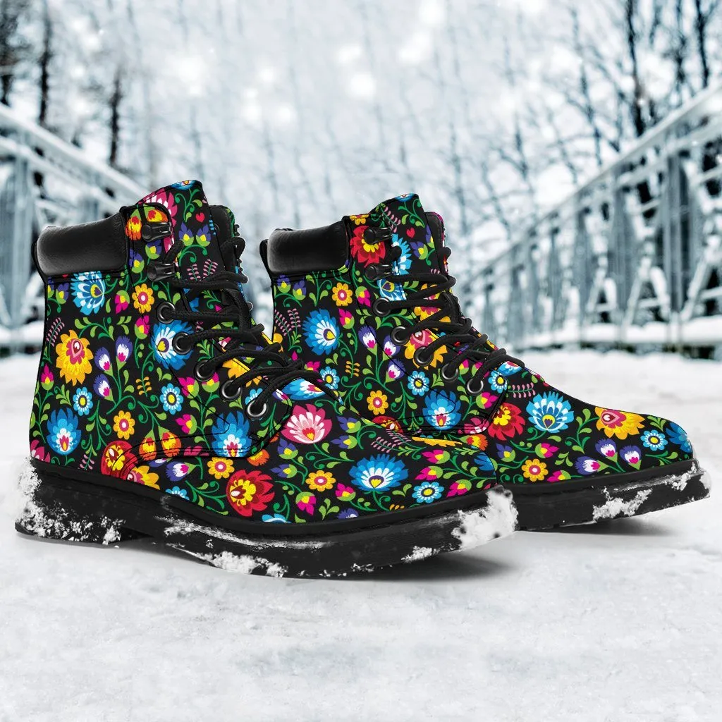 Floral all weather boots