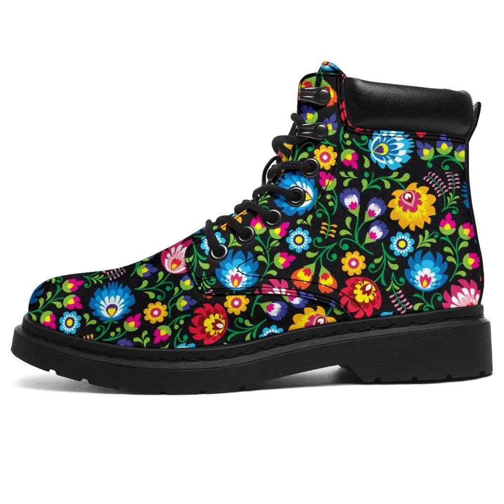 Floral all weather boots