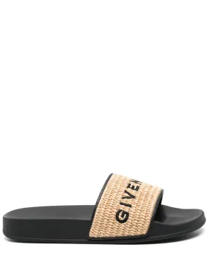 Givenchy 4G raffia slides
