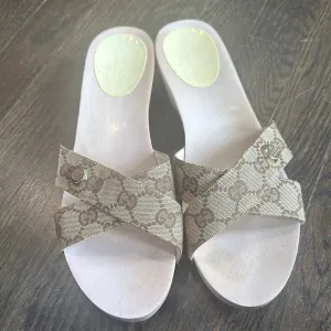 Gucci Canvas GG Supreme Wooden Cross Clog