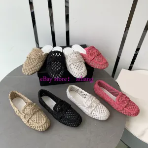 hand woven flats mules & boat shoes women comfort summer 2023 high quality 35-40
