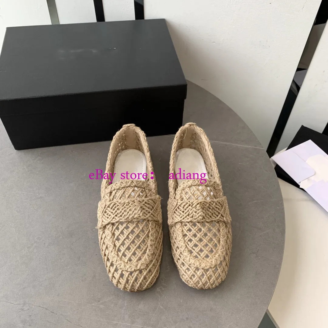 hand woven flats mules & boat shoes women comfort summer 2023 high quality 35-40