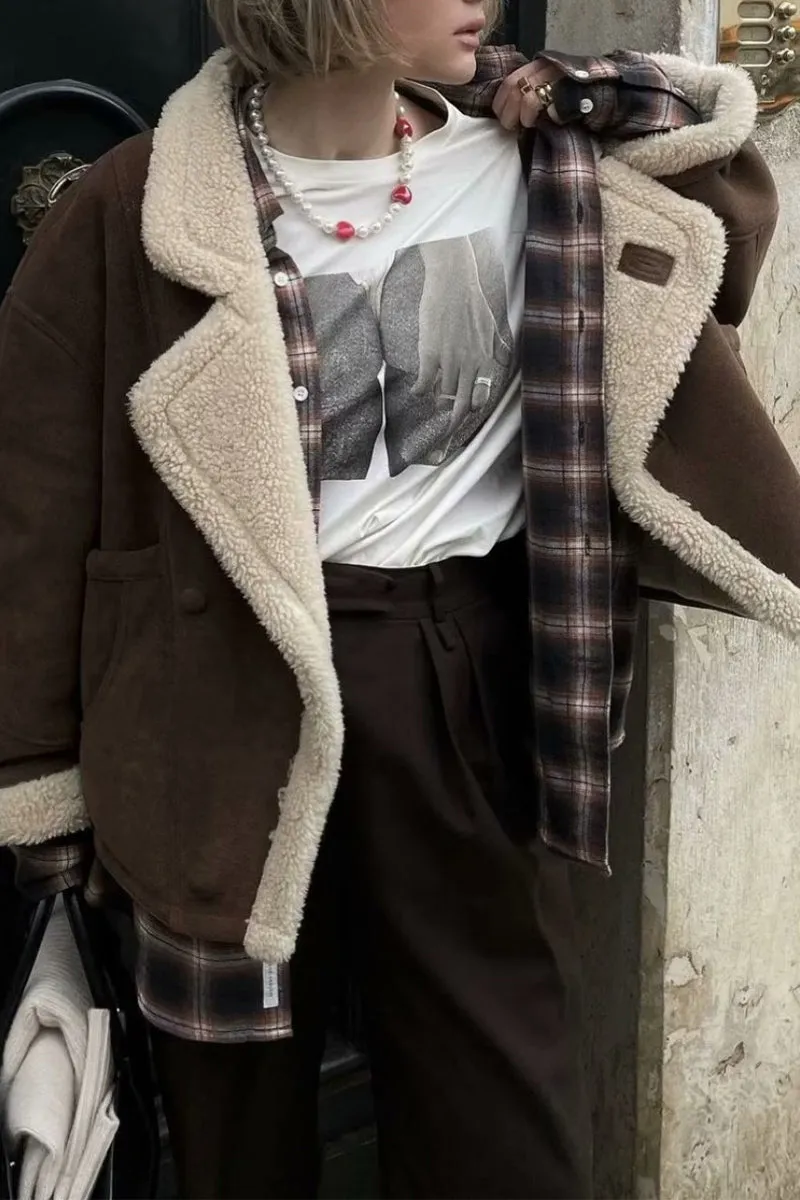 HCT1109 Oversized Shearling-Lined Jacket Outerwear