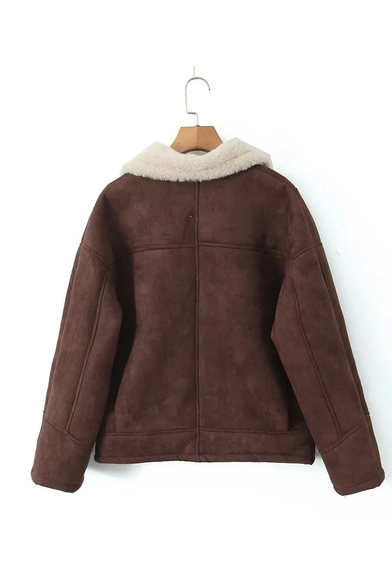 HCT1109 Oversized Shearling-Lined Jacket Outerwear