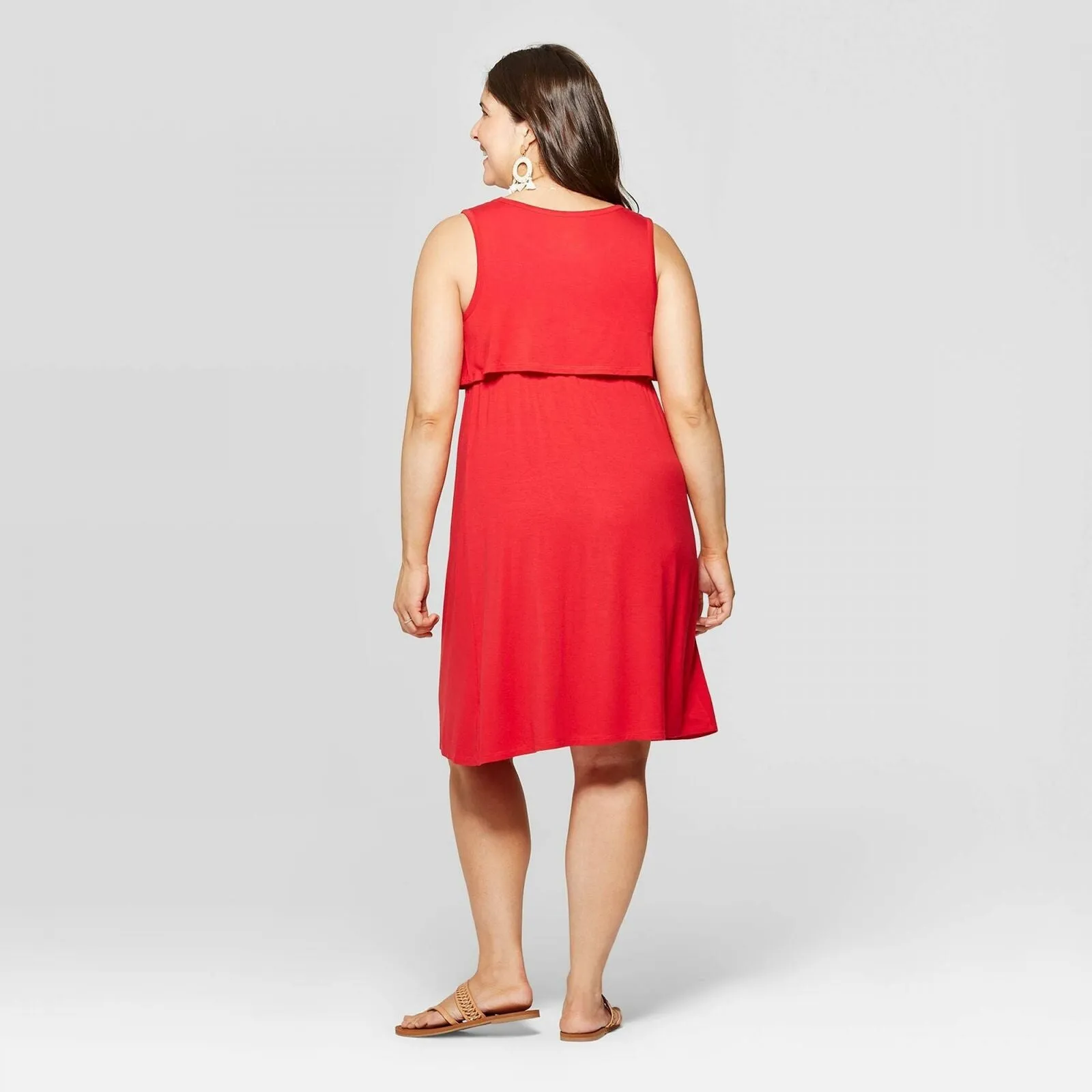 Isabel Maternity by Ingrid & Isabel Sleeveless Round Neck Double Layer Nursing Dress