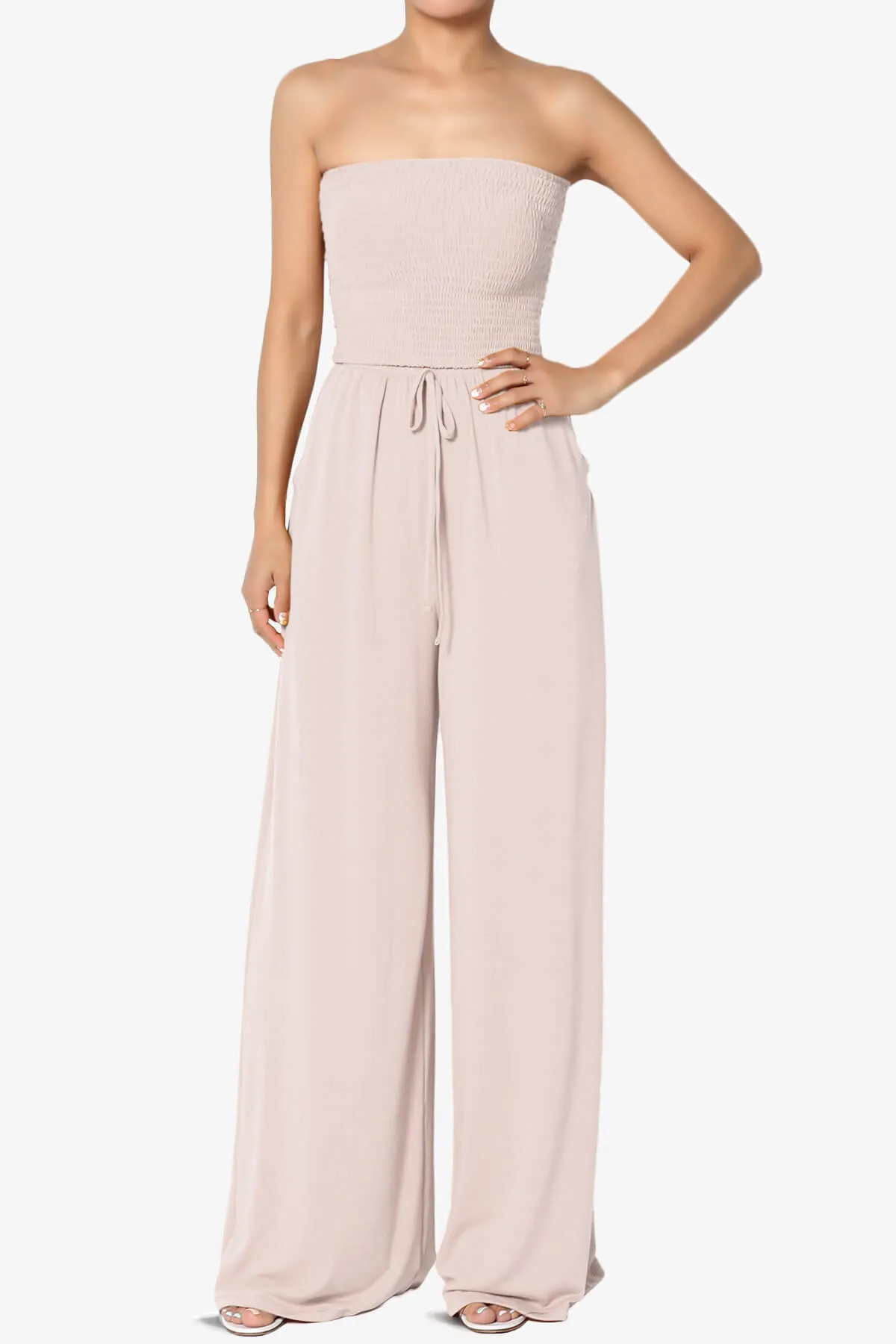 Jaklin Strapless Wide Leg Jumpsuit