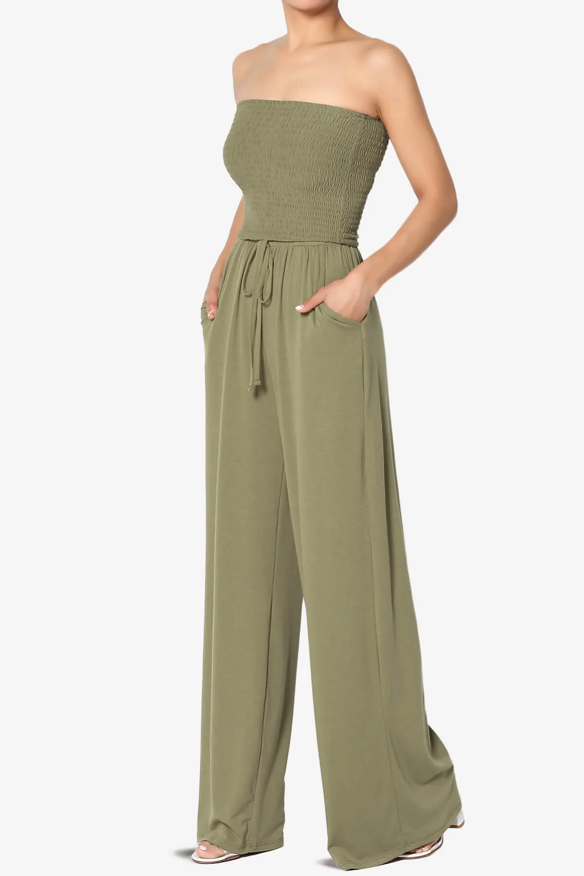 Jaklin Strapless Wide Leg Jumpsuit