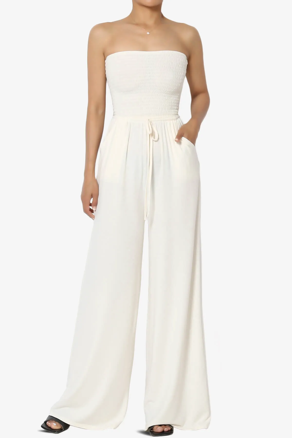 Jaklin Strapless Wide Leg Jumpsuit