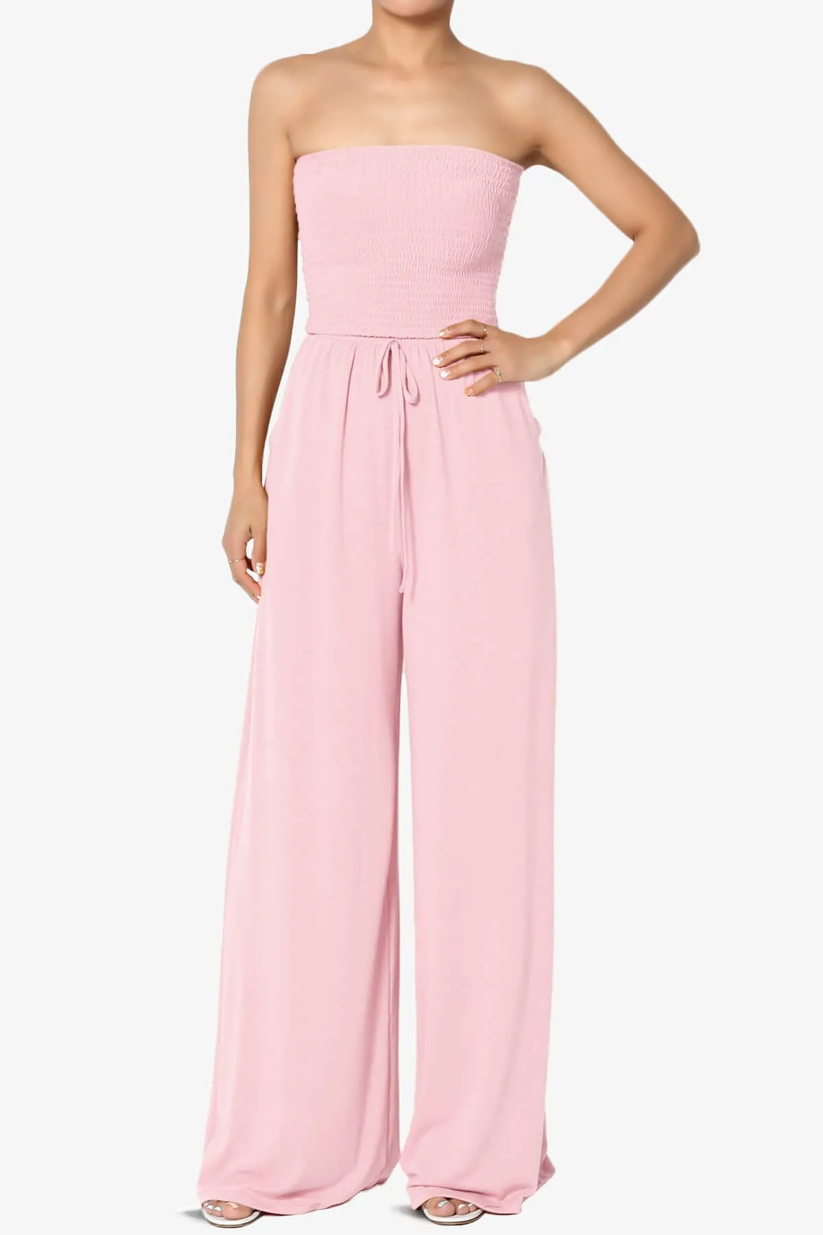 Jaklin Strapless Wide Leg Jumpsuit