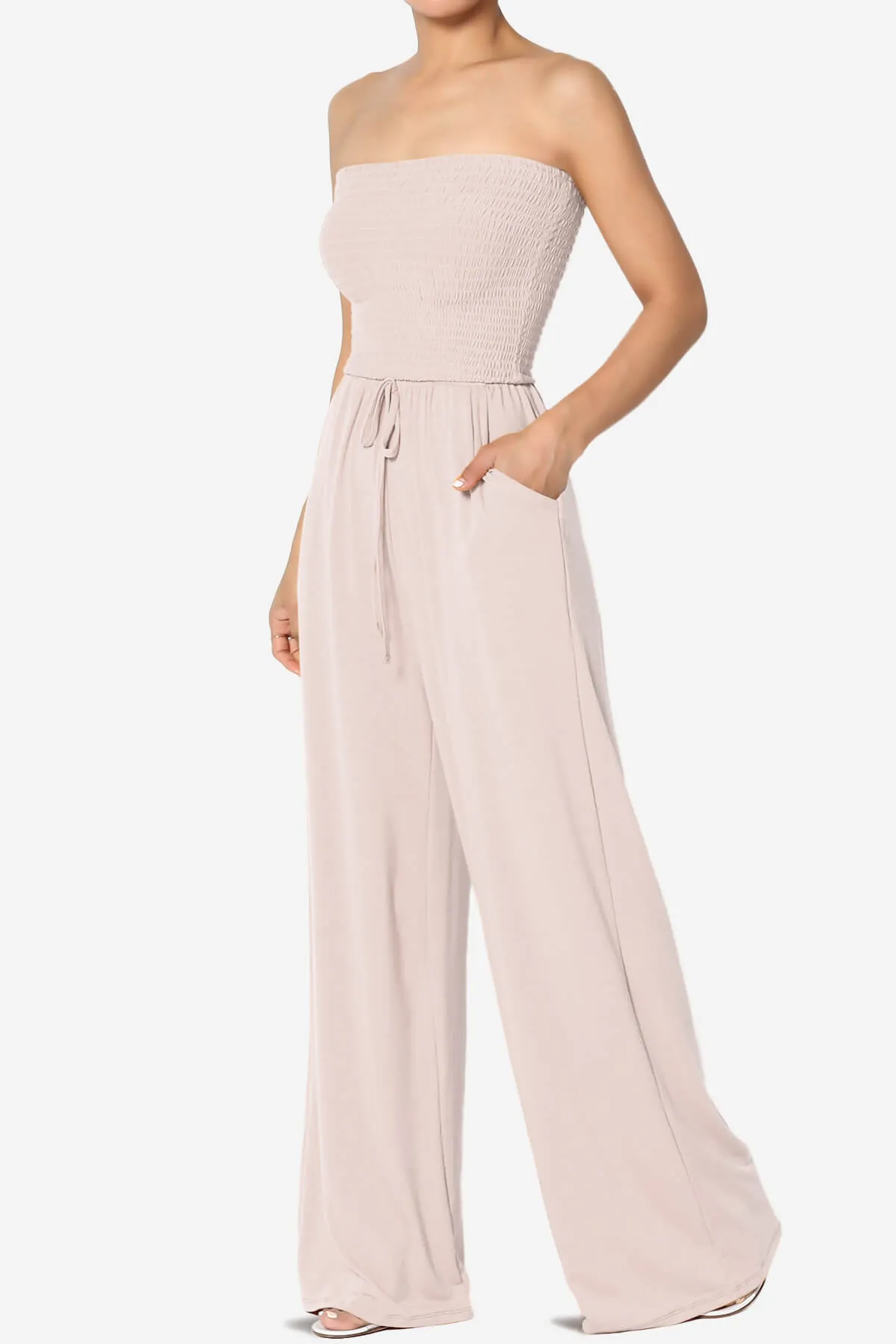 Jaklin Strapless Wide Leg Jumpsuit