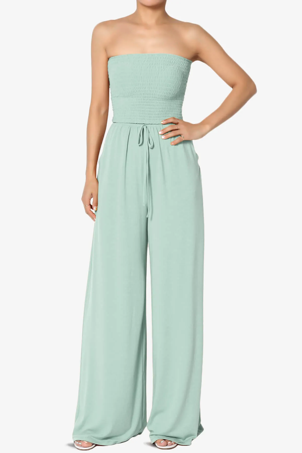 Jaklin Strapless Wide Leg Jumpsuit