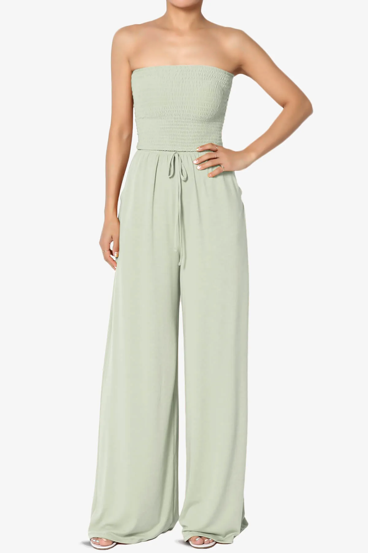 Jaklin Strapless Wide Leg Jumpsuit