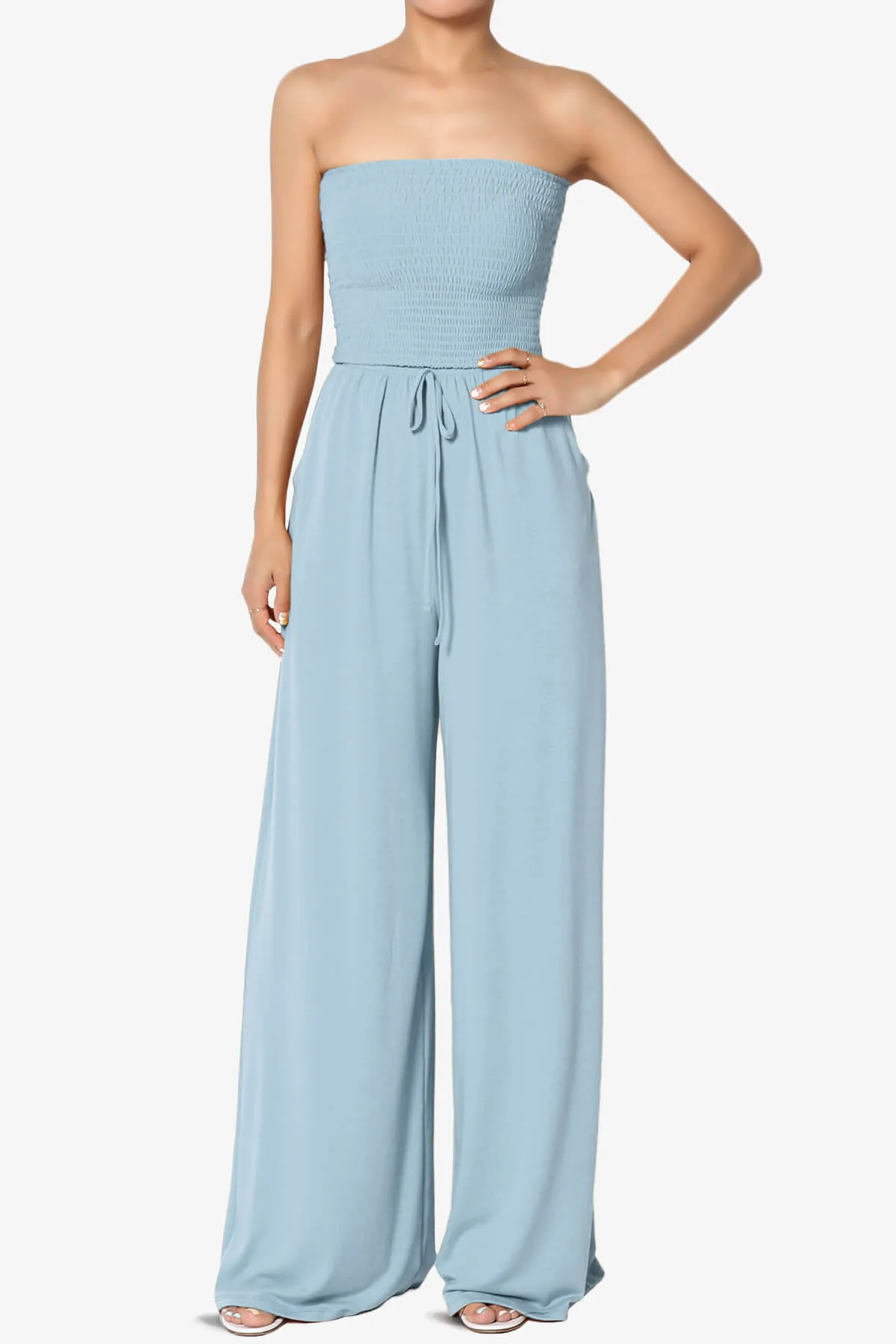 Jaklin Strapless Wide Leg Jumpsuit