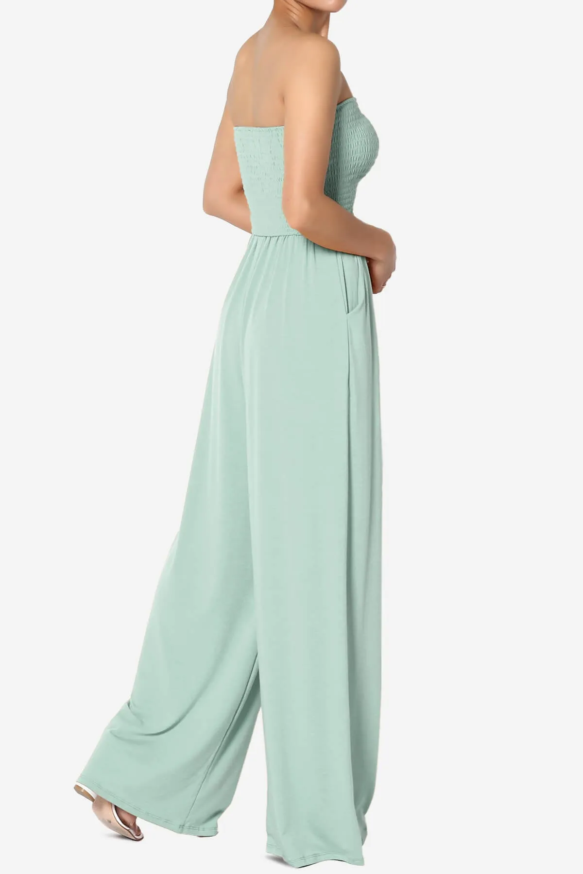 Jaklin Strapless Wide Leg Jumpsuit