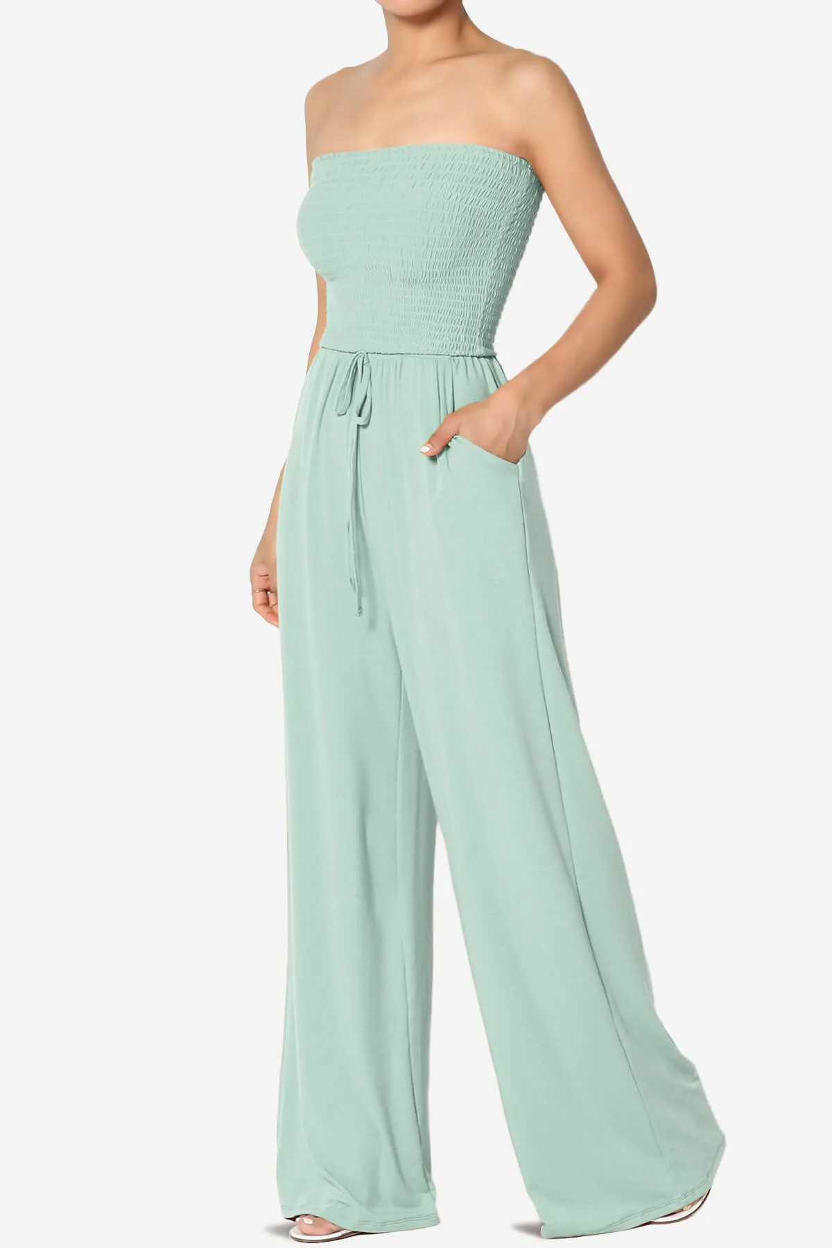 Jaklin Strapless Wide Leg Jumpsuit