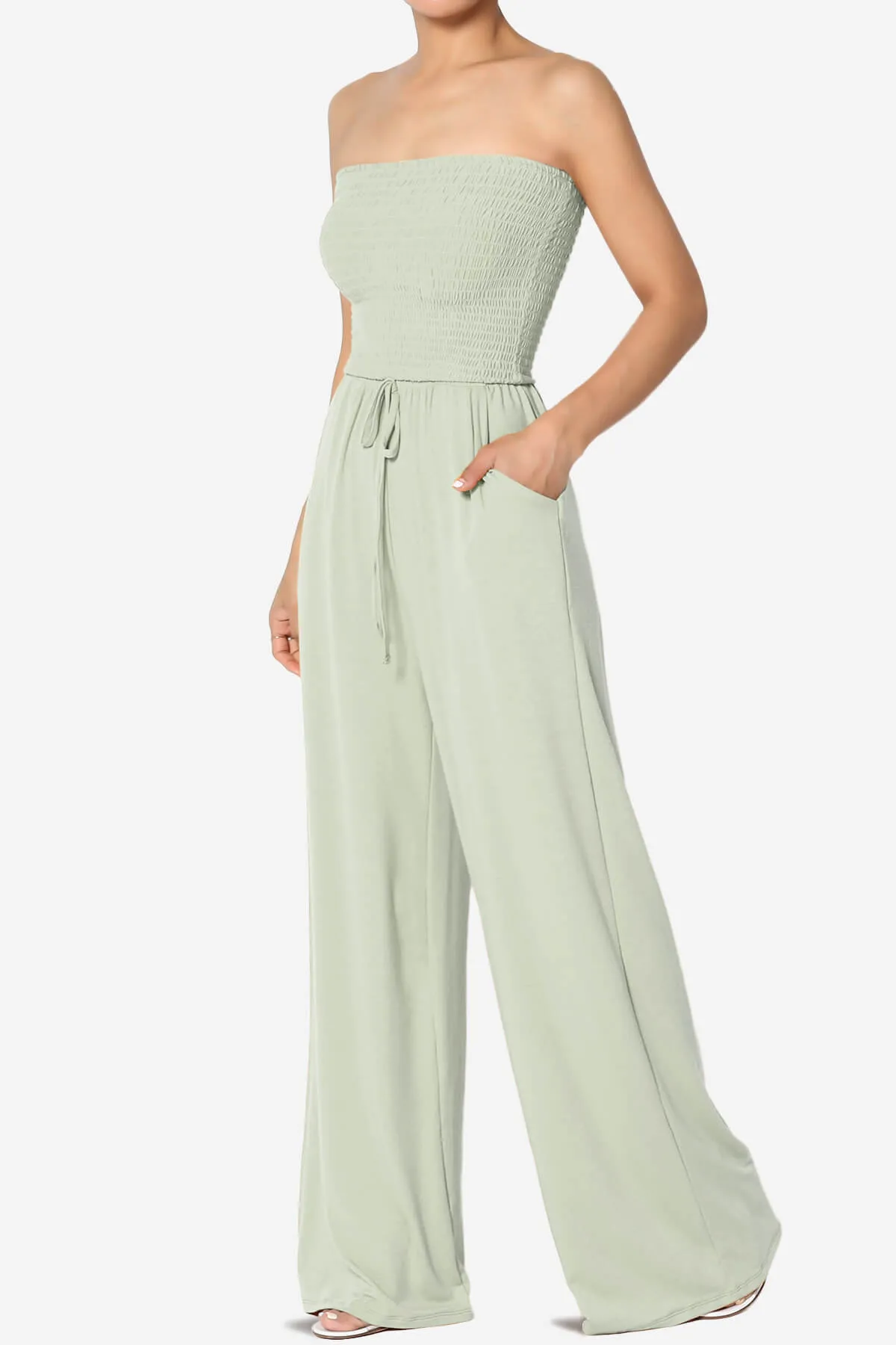 Jaklin Strapless Wide Leg Jumpsuit