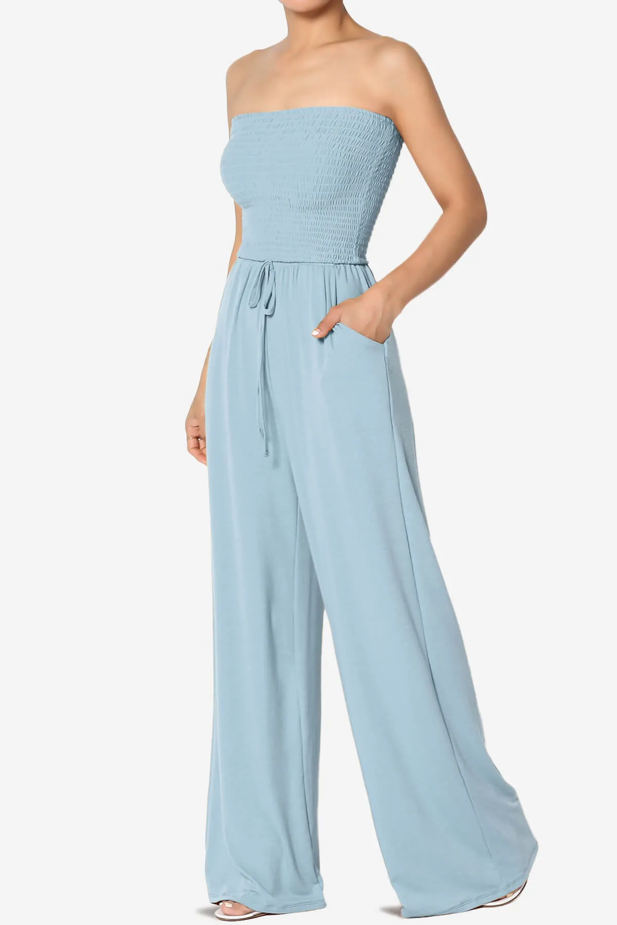 Jaklin Strapless Wide Leg Jumpsuit