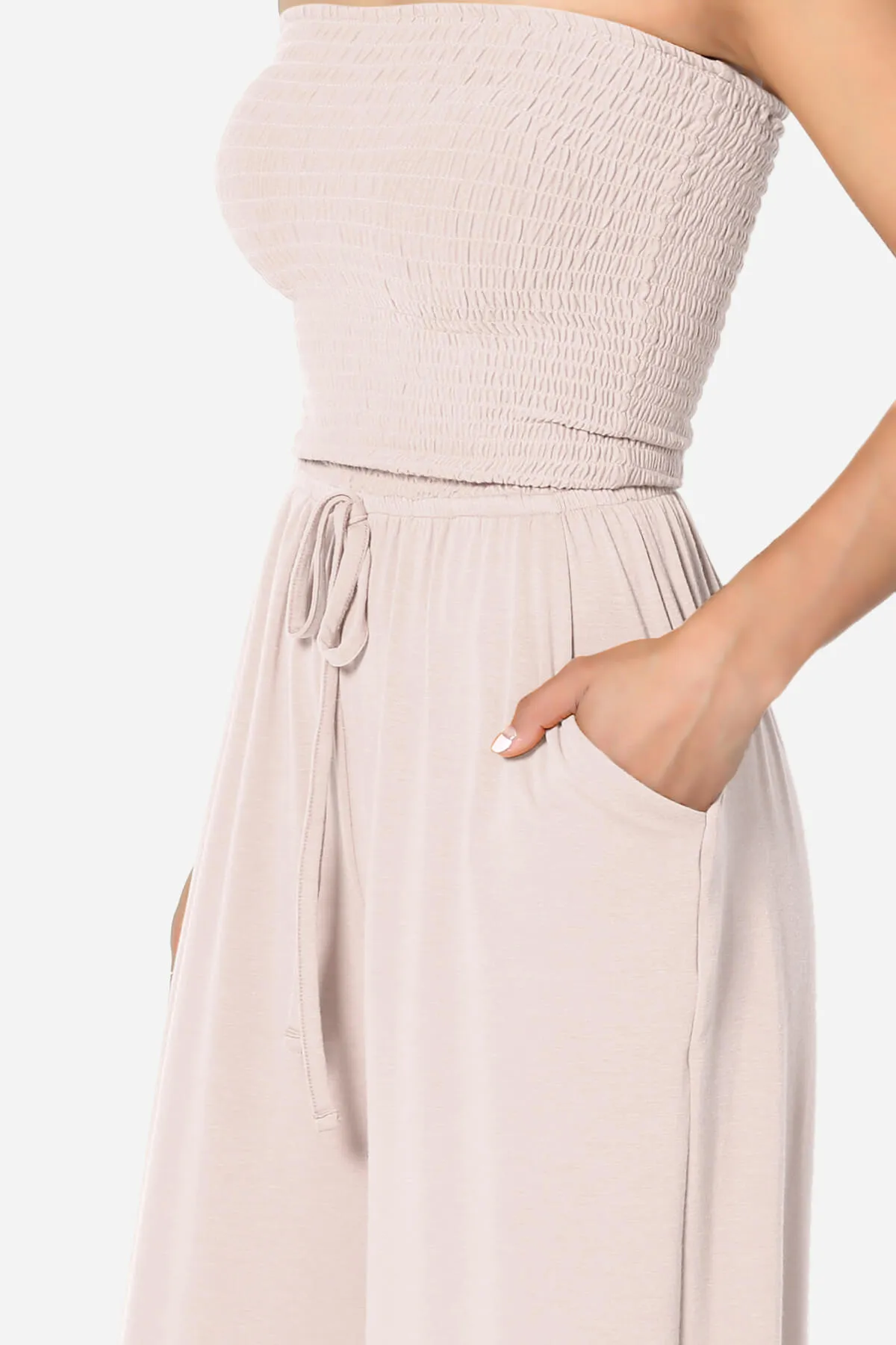 Jaklin Strapless Wide Leg Jumpsuit
