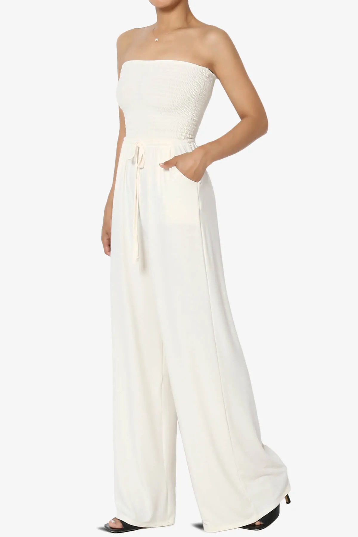 Jaklin Strapless Wide Leg Jumpsuit