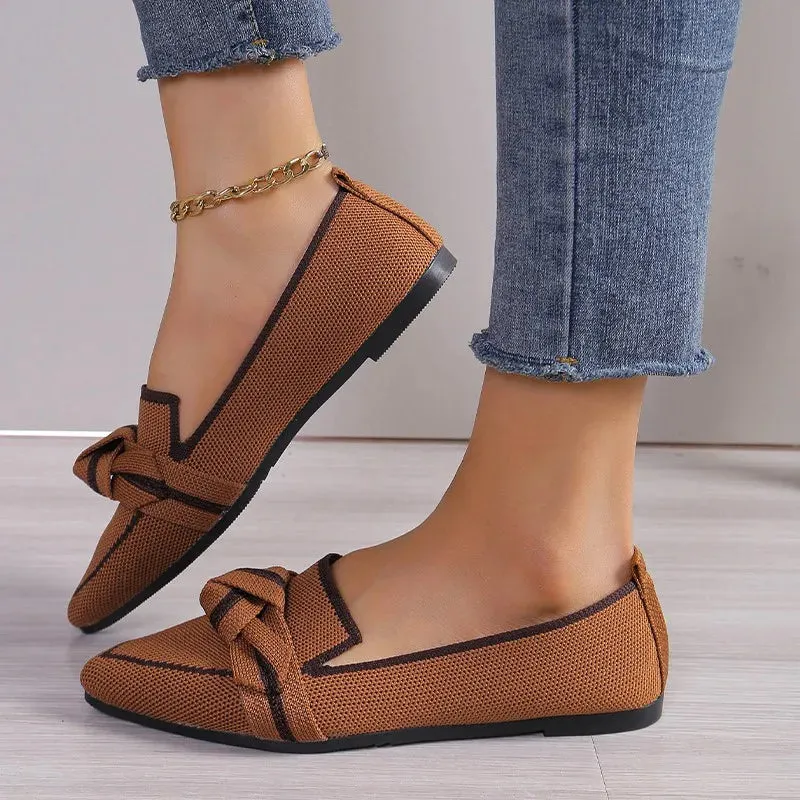 Loafers Ballet Flats - Pointed Toe, Barefoot Slip-On, Casual Low Heel, Luxury Brand Women's Shoes with Butterfly Design