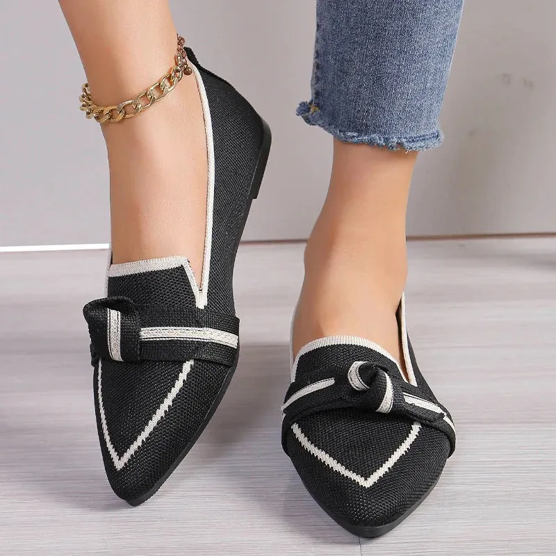 Loafers Ballet Flats - Pointed Toe, Barefoot Slip-On, Casual Low Heel, Luxury Brand Women's Shoes with Butterfly Design