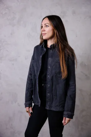 Long Sleeved Ravenna Double Pocket Stretch Terry Shirt Jacket