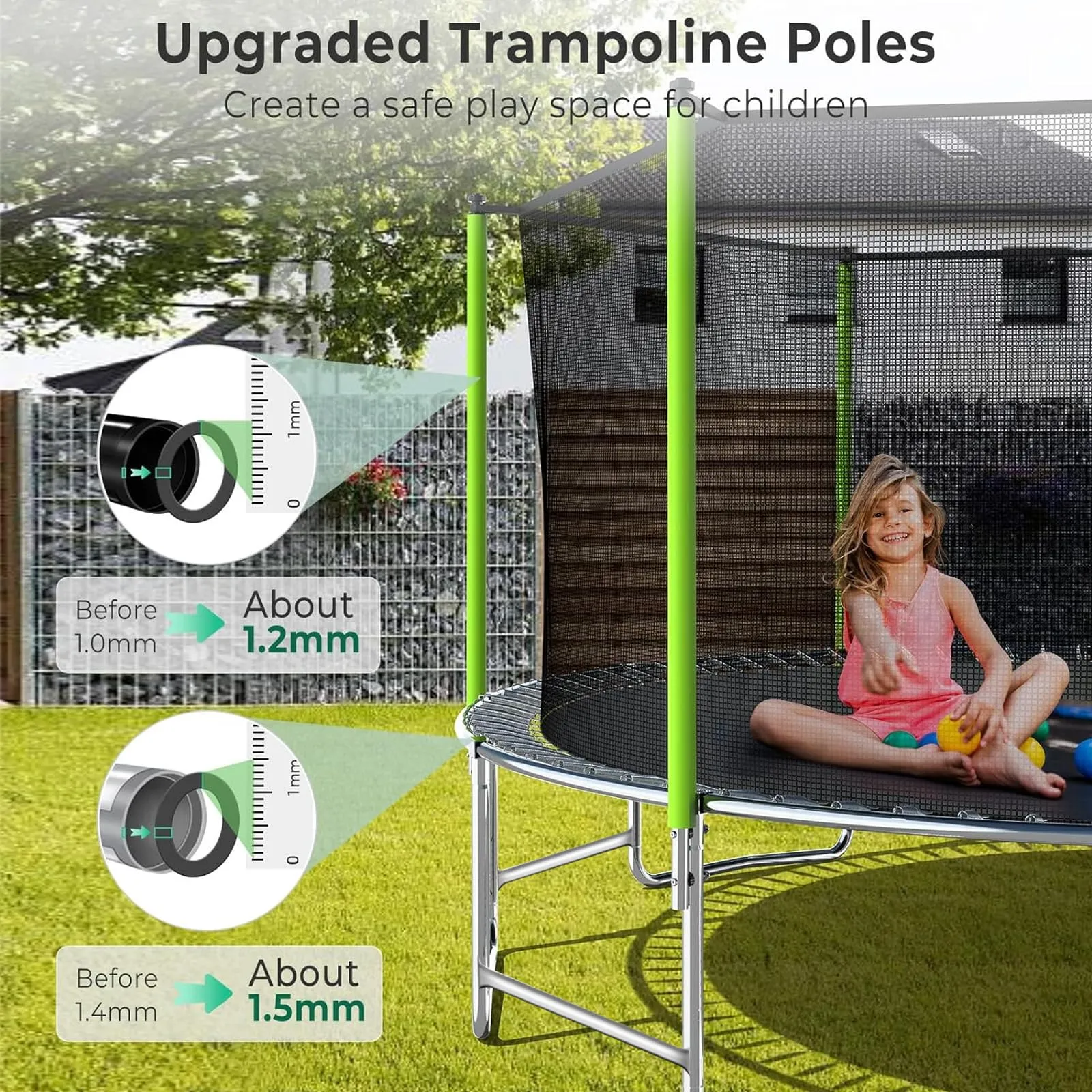 Lyromix Upgraded 16FT Trampoline for Kids and Adults, Large Outdoor Trampoline with Enclosure, Backyard Trampoline with Basketball Hoop and Net, Capacity for 5-8 Kids and Adults - new