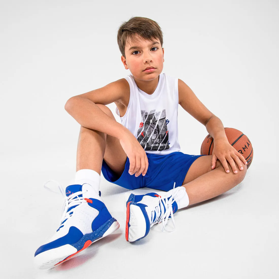 MAILLOT BASKETBALL SANS MANCHE ENFANT - TS500 FAST