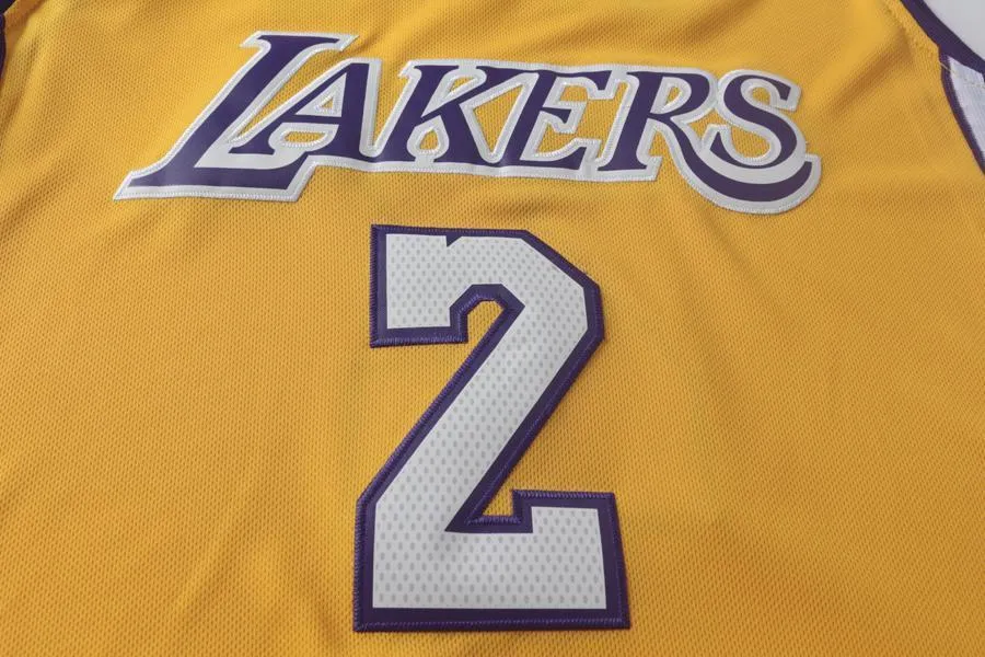 Men 2 Lonzo Ball Swingman Jersey Yellow Los Angeles Lakers Jersey Swingman
