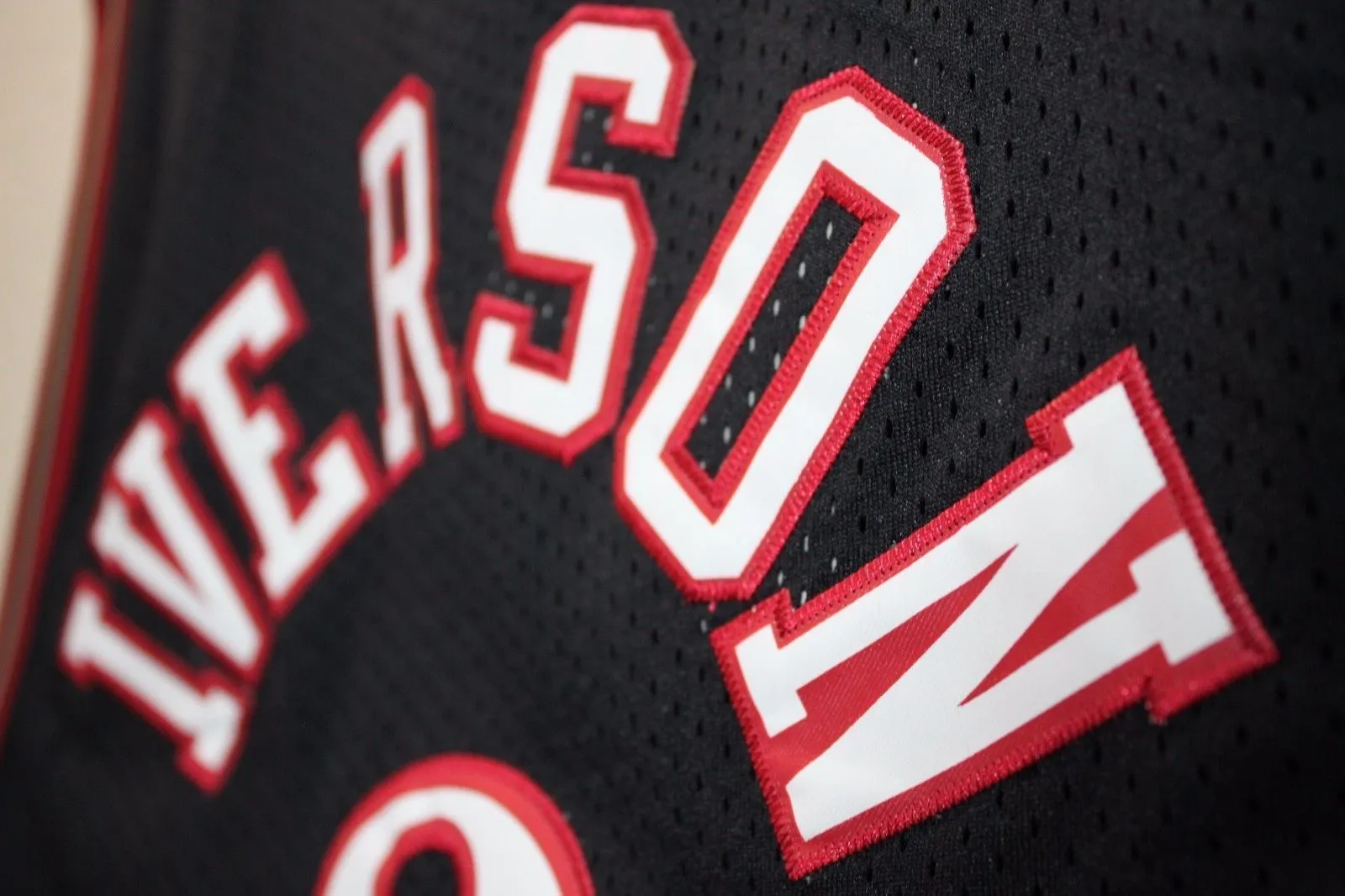 Men 3 Allen Iverson Jersey Black Philadelphia 76ers Throwback Swingman