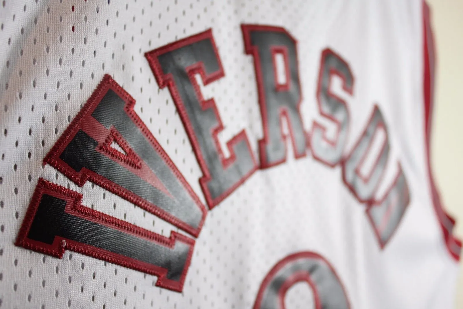 Men 3 Allen Iverson Jersey White Philadelphia 76ers Throwback Swingman
