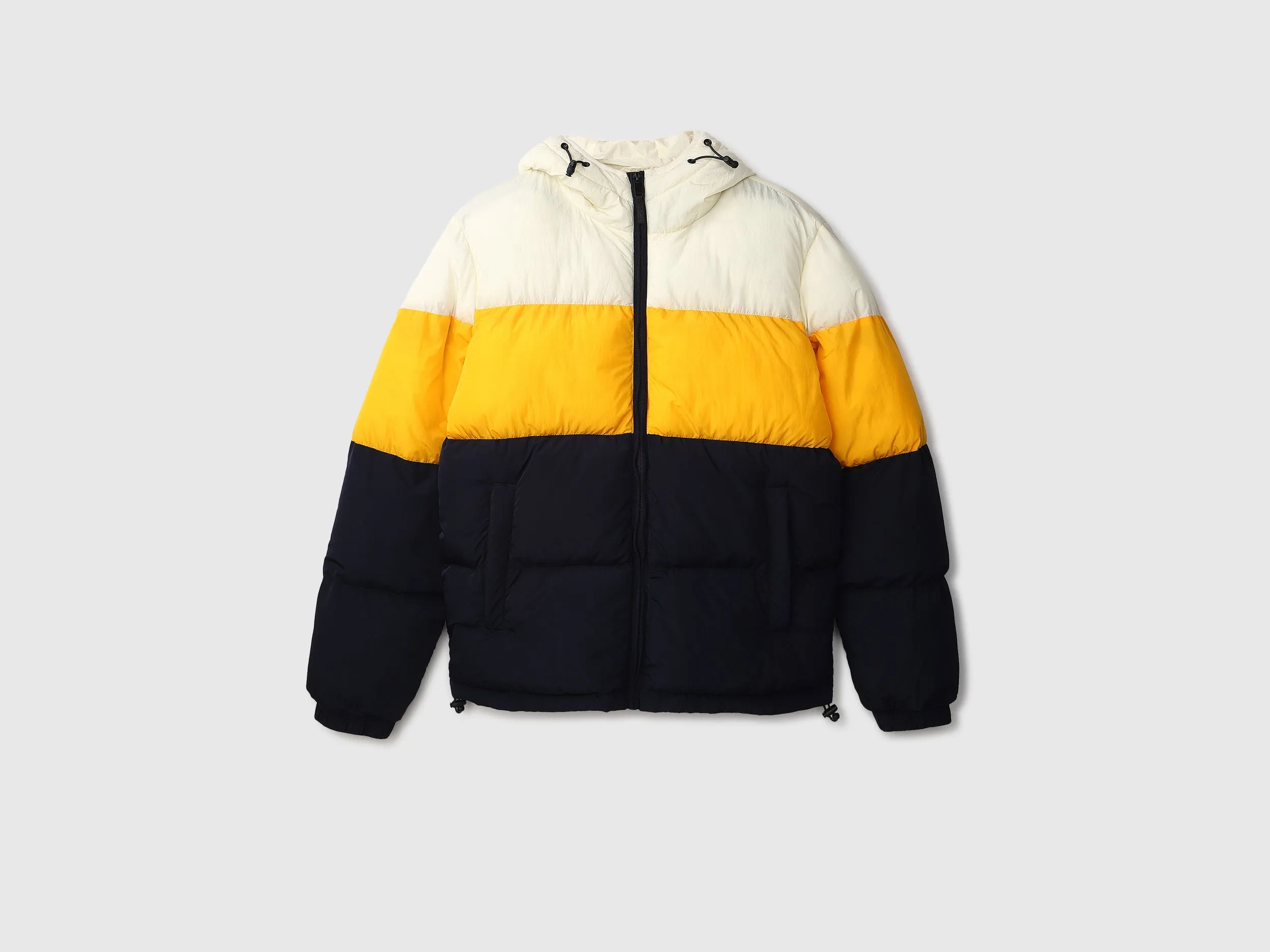 Men Colorblocked Hooded Jacket