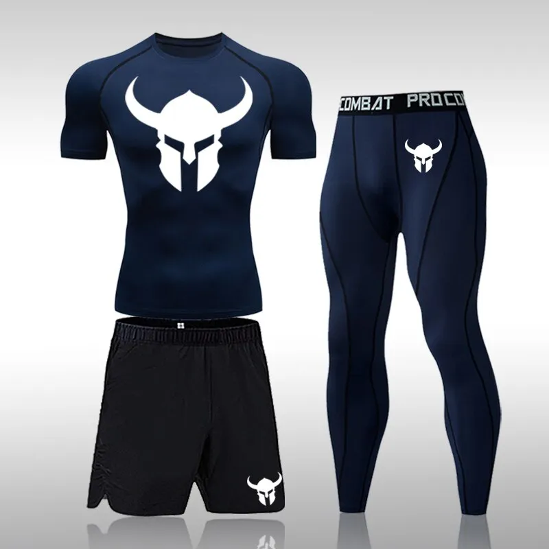 Men's Fitness Short Sleeve Quick Dry Top Fitness Suit