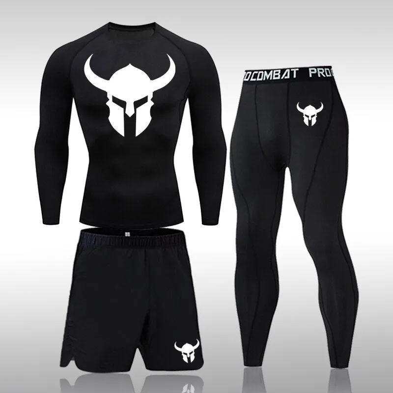 Men's Fitness Short Sleeve Quick Dry Top Fitness Suit