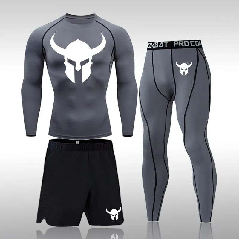 Men's Fitness Short Sleeve Quick Dry Top Fitness Suit