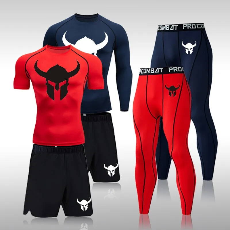 Men's Fitness Short Sleeve Quick Dry Top Fitness Suit