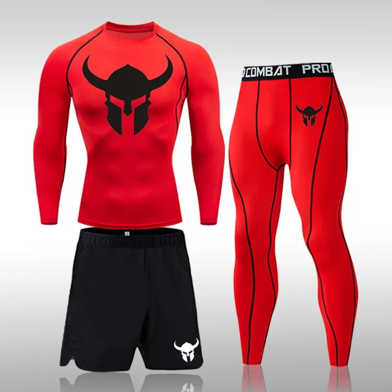 Men's Fitness Short Sleeve Quick Dry Top Fitness Suit