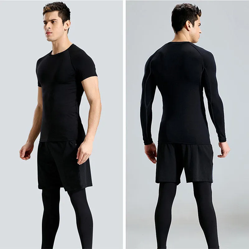 Men's Fitness Short Sleeve Quick Dry Top Fitness Suit