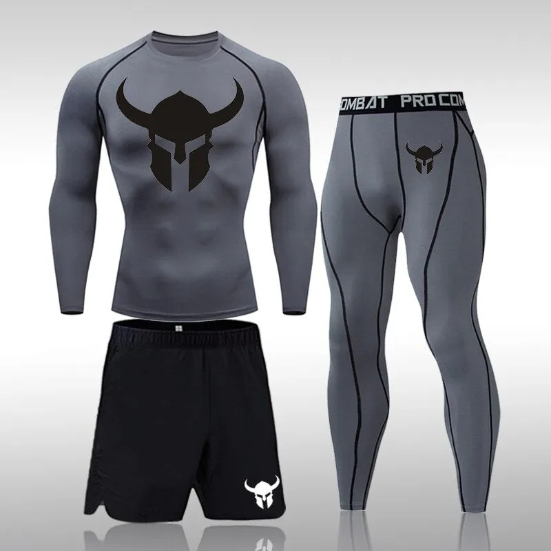 Men's Fitness Short Sleeve Quick Dry Top Fitness Suit