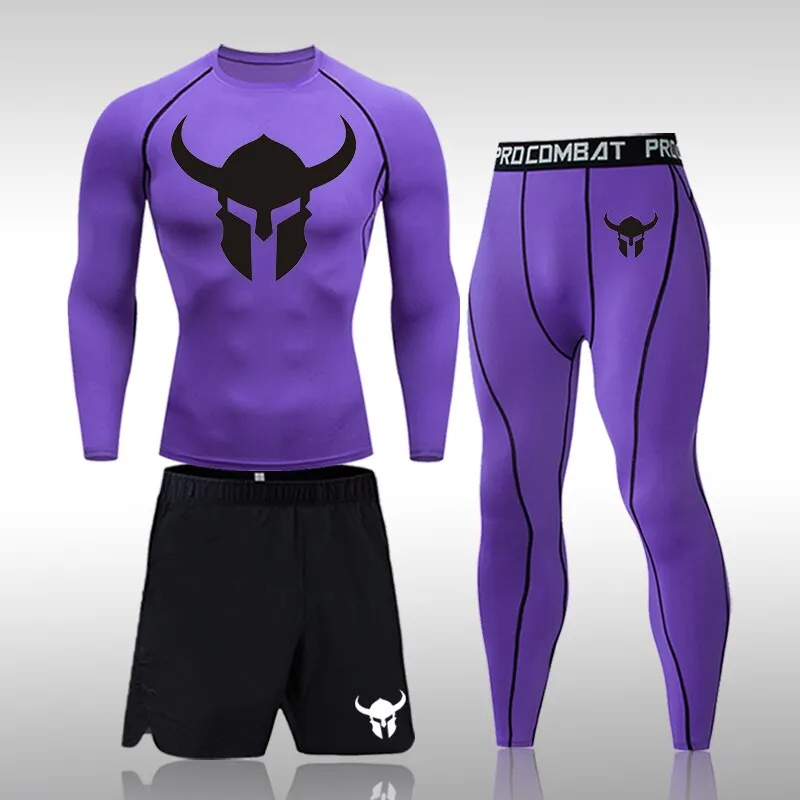 Men's Fitness Short Sleeve Quick Dry Top Fitness Suit
