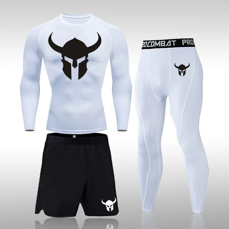 Men's Fitness Short Sleeve Quick Dry Top Fitness Suit