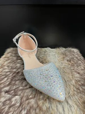 Michelle Silver Rhinestone Flats