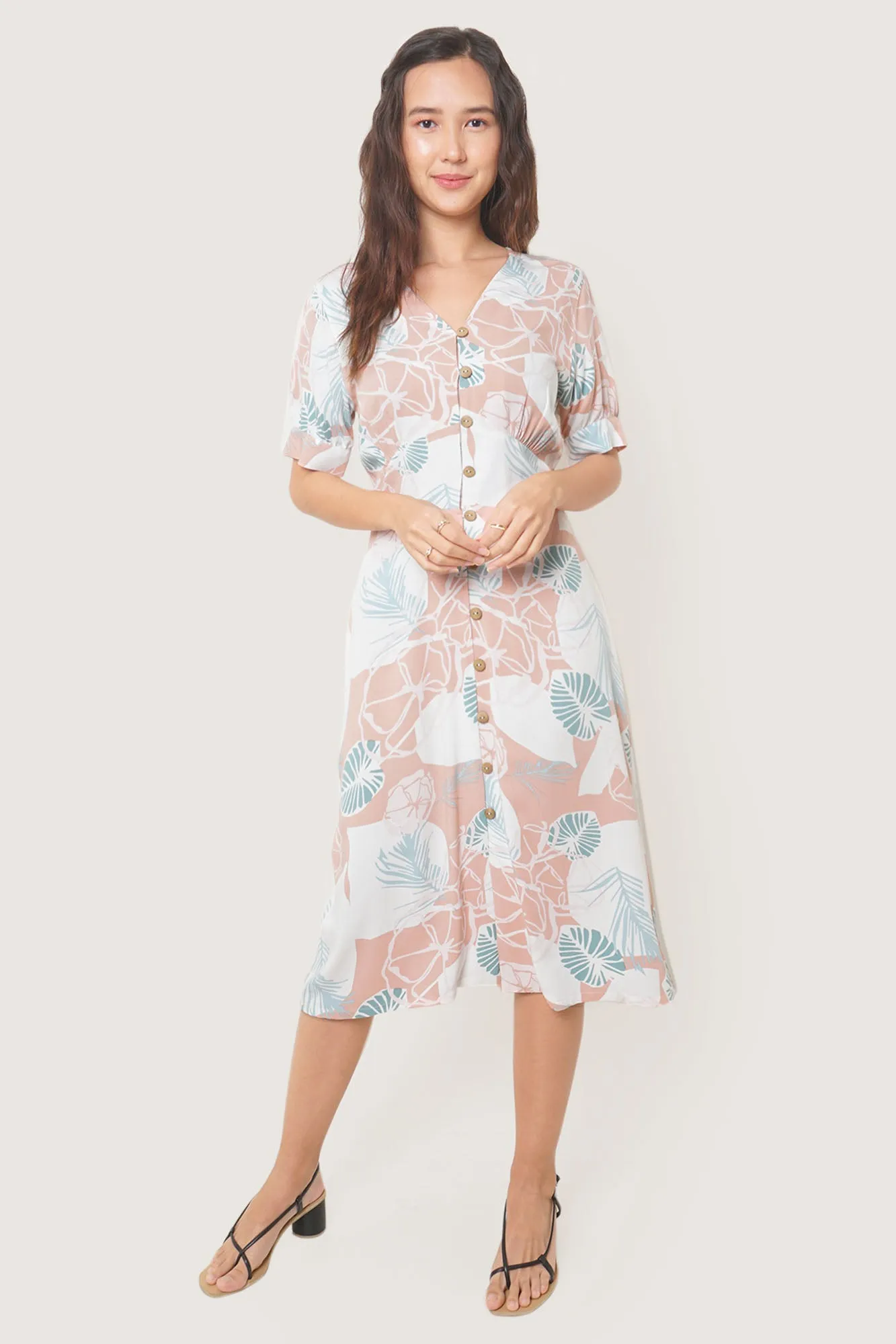 Midi Fit & Flare Dress With All-Over Print