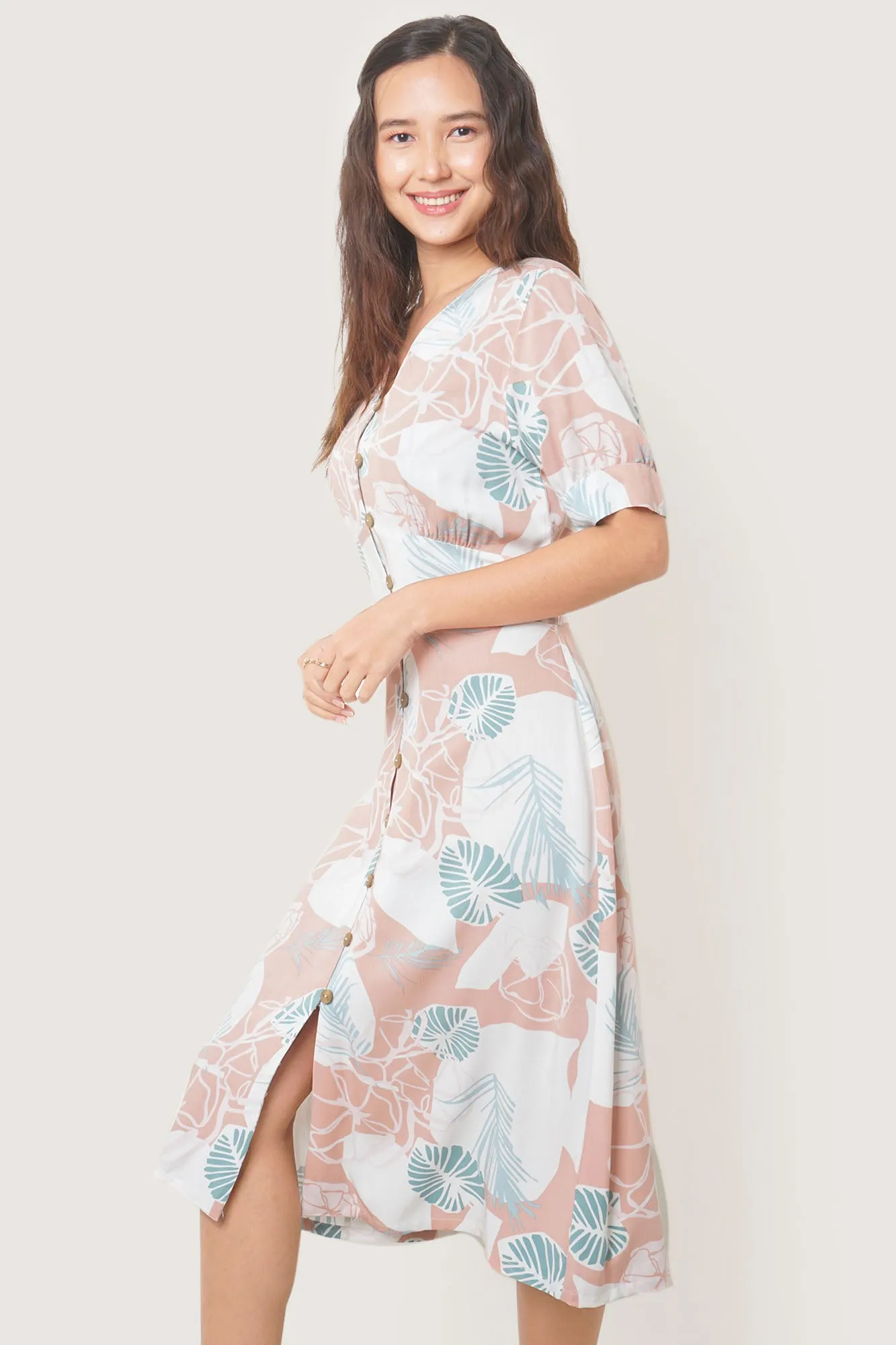 Midi Fit & Flare Dress With All-Over Print