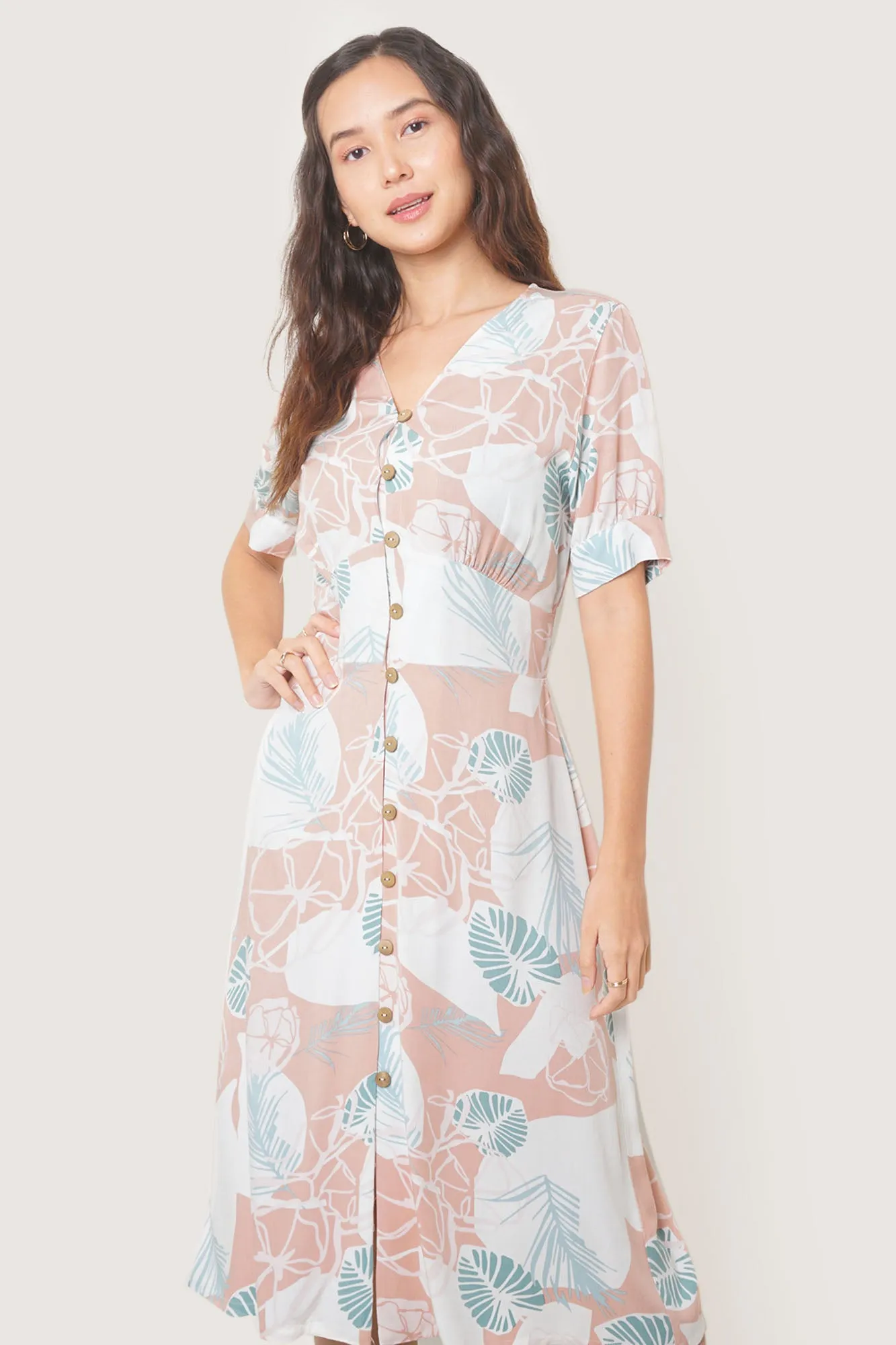 Midi Fit & Flare Dress With All-Over Print