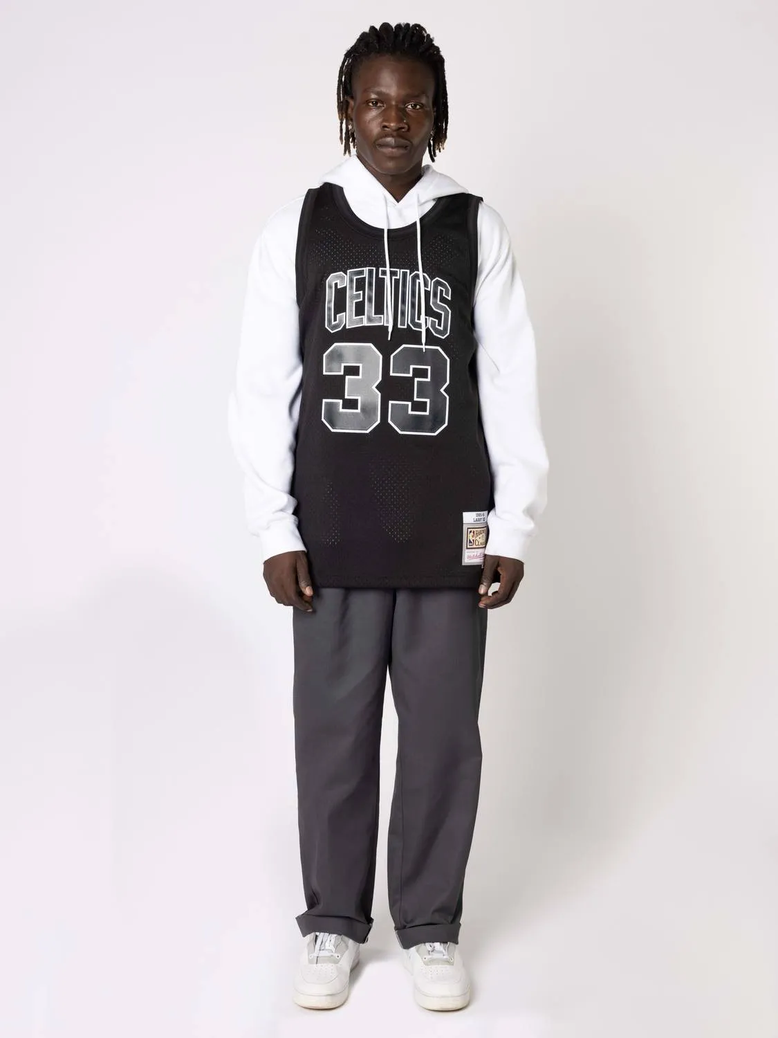 MITCHELL & NESS LARRY BIRD BOSTON CELTICS WHITE LOGO SWINGMAN JERSEY